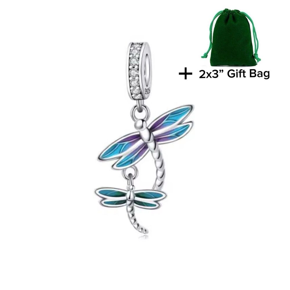 Dragonfly Dangle Charm | 925 Silver | Brand New